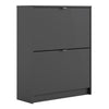 Shoes Shoe cabinet w. 2 tilting doors and 2 layers in Matt Black