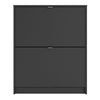 Shoes Shoe cabinet w. 2 tilting doors and 2 layers in Matt Black