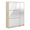 Shoes Shoe cabinet w. 3 tilting doors and 2 layers + 1 door Oak structure