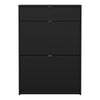 Shoes Shoe Cabinet 2 Flip Down Doors + 1 Drawer in Matt Black