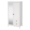 Barcelona Wardrobe with 1 door + 1 mirror door + 2 drawers White