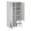 Barcelona Wardrobe with 1 door + 1 mirror door + 2 drawers White