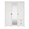 Barcelona Wardrobe with 2 doors + 1 mirror door + 2 drawers White