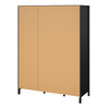 Barcelona Wardrobe with 2 doors + 1 mirror door + 2 drawers Matt Black