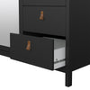 Barcelona Wardrobe with 2 doors + 1 mirror door + 2 drawers Matt Black