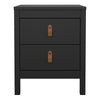 Barcelona Bedside Table 2 drawers in Matt Black