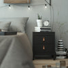 Barcelona Bedside Table 2 drawers in Matt Black