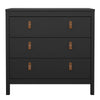 Barcelona Chest 3 drawers in Matt Black