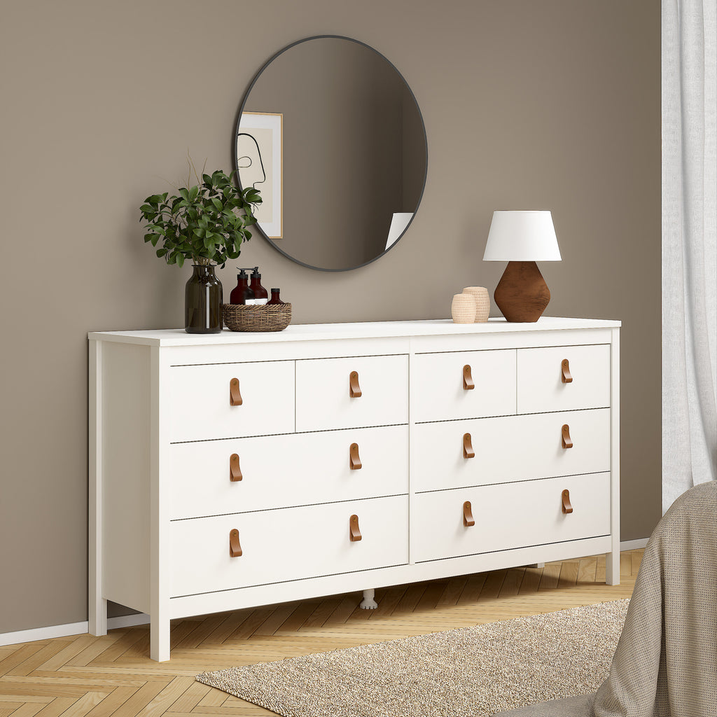 Barcelona Double dresser 4+4 drawers in White