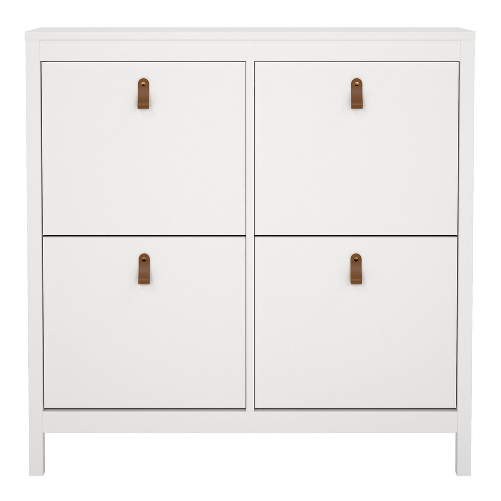 Barcelona Shoe cabinet 4 compartments in White