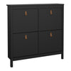 Barcelona Shoe cabinet 4 compartments in Matt Black