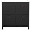 Barcelona Shoe cabinet 4 compartments in Matt Black