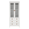 Barcelona China cabinet 2 doors w/glass + 3 drawers in White