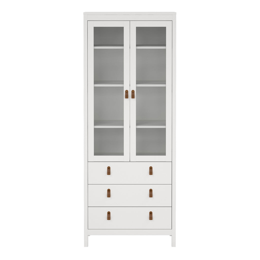 Barcelona China cabinet 2 doors w/glass + 3 drawers in White