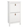 Barcelona Shoe Cabinet 2 Flap Door White