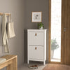 Barcelona Shoe Cabinet 2 Flap Door White