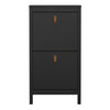 Barcelona Shoe Cabinet 2 flap doors Matt Black