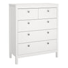 Madrid 3 Piece Bundle, Bedside, Chest and 2 Door Wardrobe in White