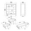 Madrid 3 Piece Bundle, Bedside, Chest and 2 Door Wardrobe in White