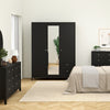 Madrid Wardrobe with 2 doors + 1 mirror door + 2 drawers Matt Black