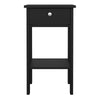 Madrid Bedside Table with 1 Drawer in Matt Black