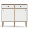 Rome Sideboard 2 Sliding Doors + 2 Drawers in Jackson Hickory Oak with Matt White