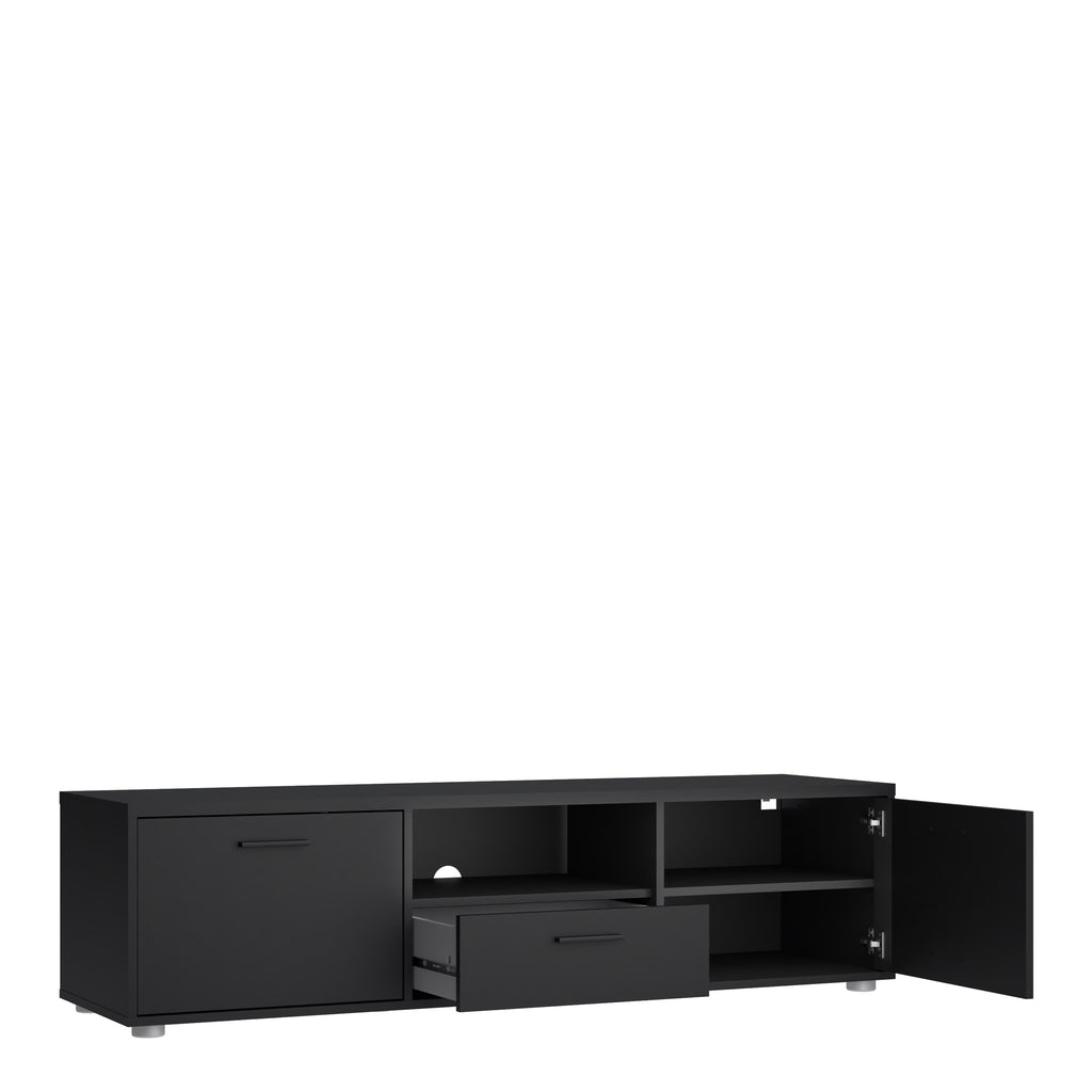 Media TV-unit with 2 doors + 1 drawer 147 cm Black