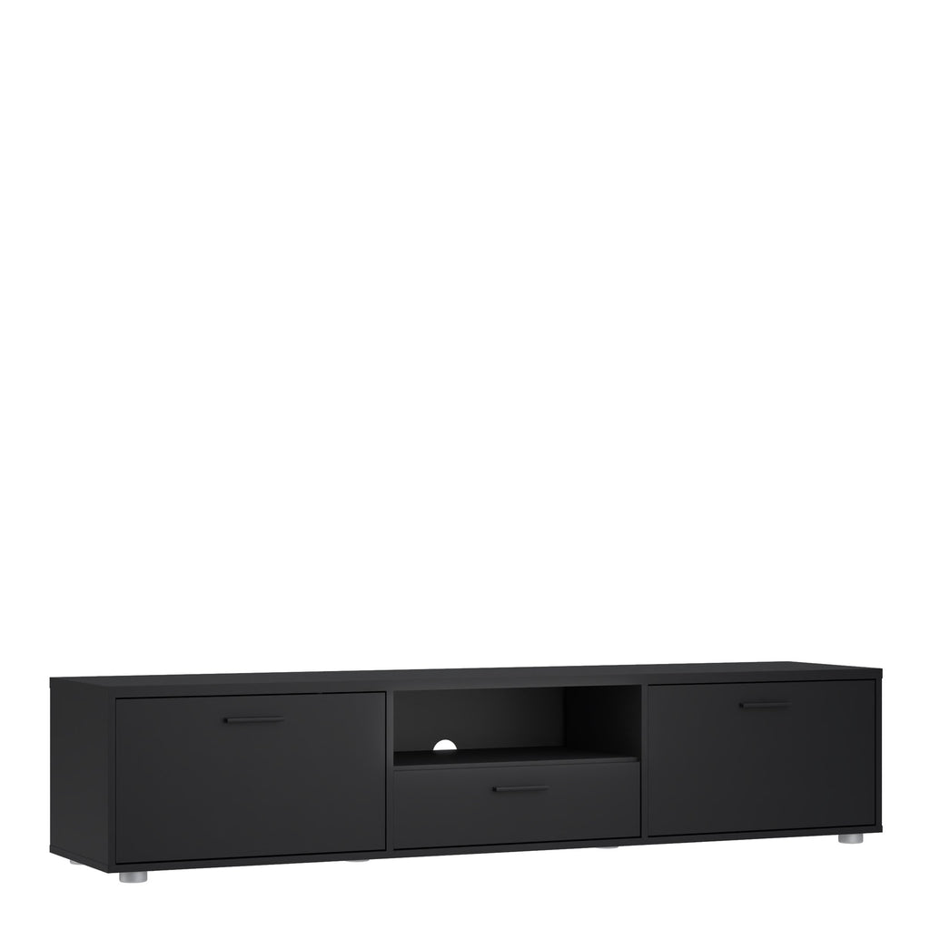 Media TV-unit with 2 doors + 1 drawer 177 cm Black