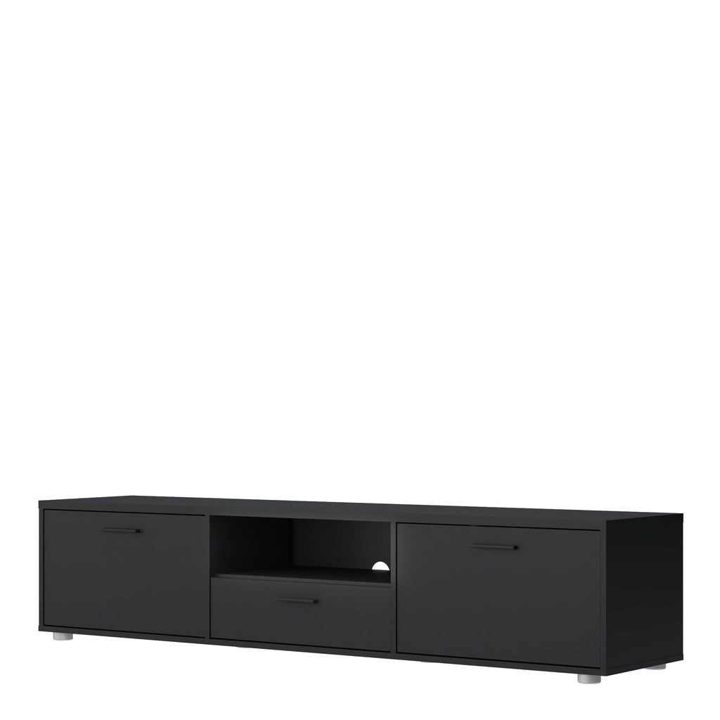 Media TV-unit with 2 doors + 1 drawer 177 cm Black