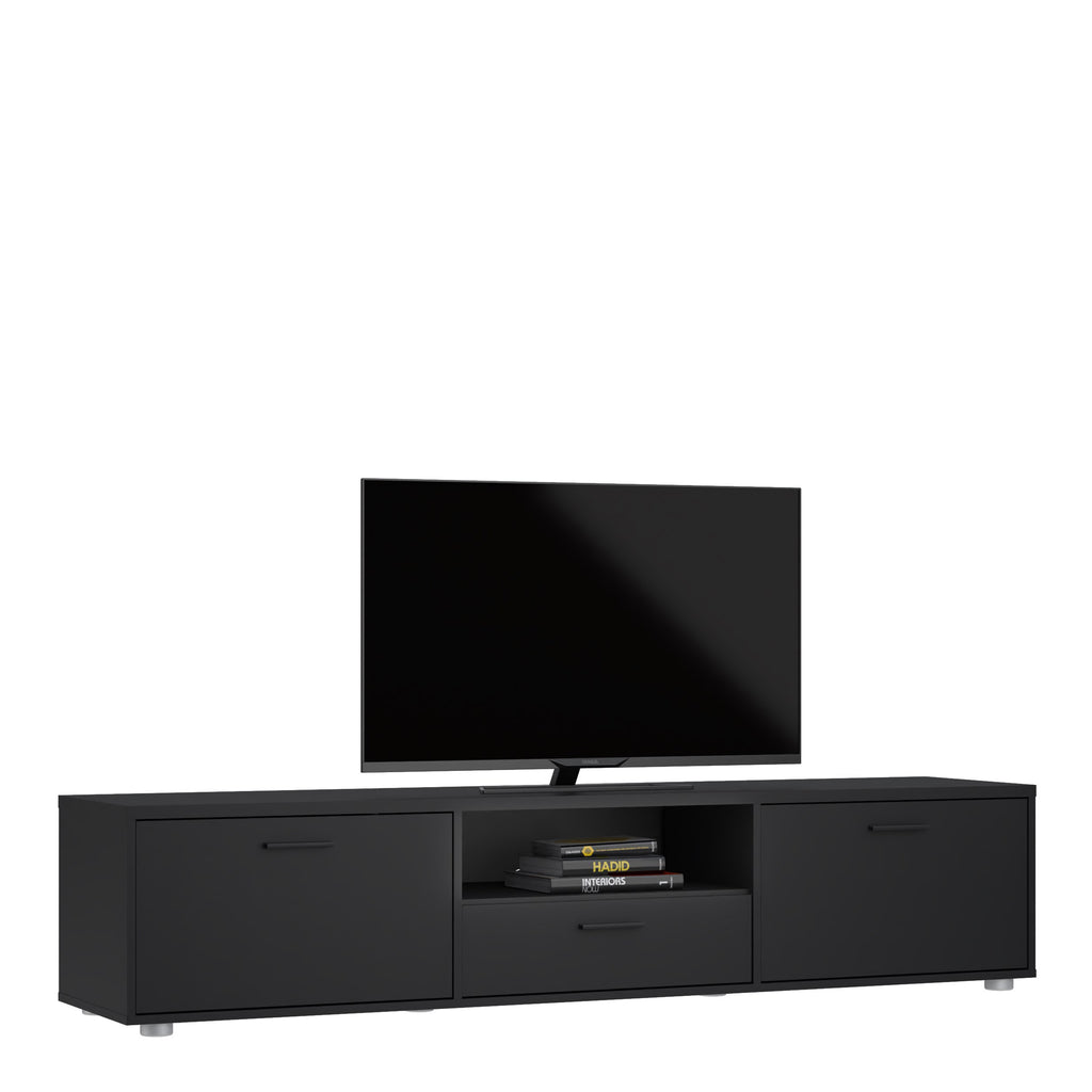 Media TV-unit with 2 doors + 1 drawer 177 cm Black