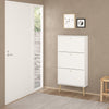 Cumbria Shoe Cabinet 3 flap Doors White