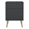 Cumbria Nightstand 1 Door + 1 Drawer Dark Grey