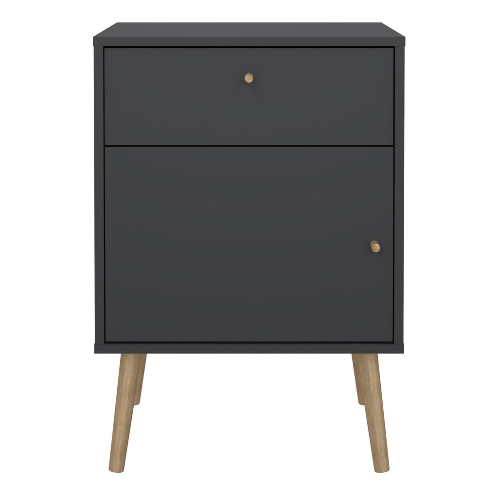 Cumbria Nightstand 1 Door + 1 Drawer Dark Grey