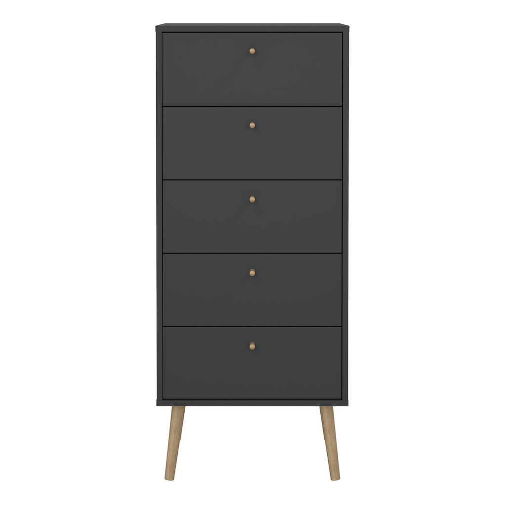 Cumbria Chest 5 Drawers Dark Grey