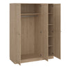 Brande Wardrobe with 3 Frame Doors in Jackson Hickory