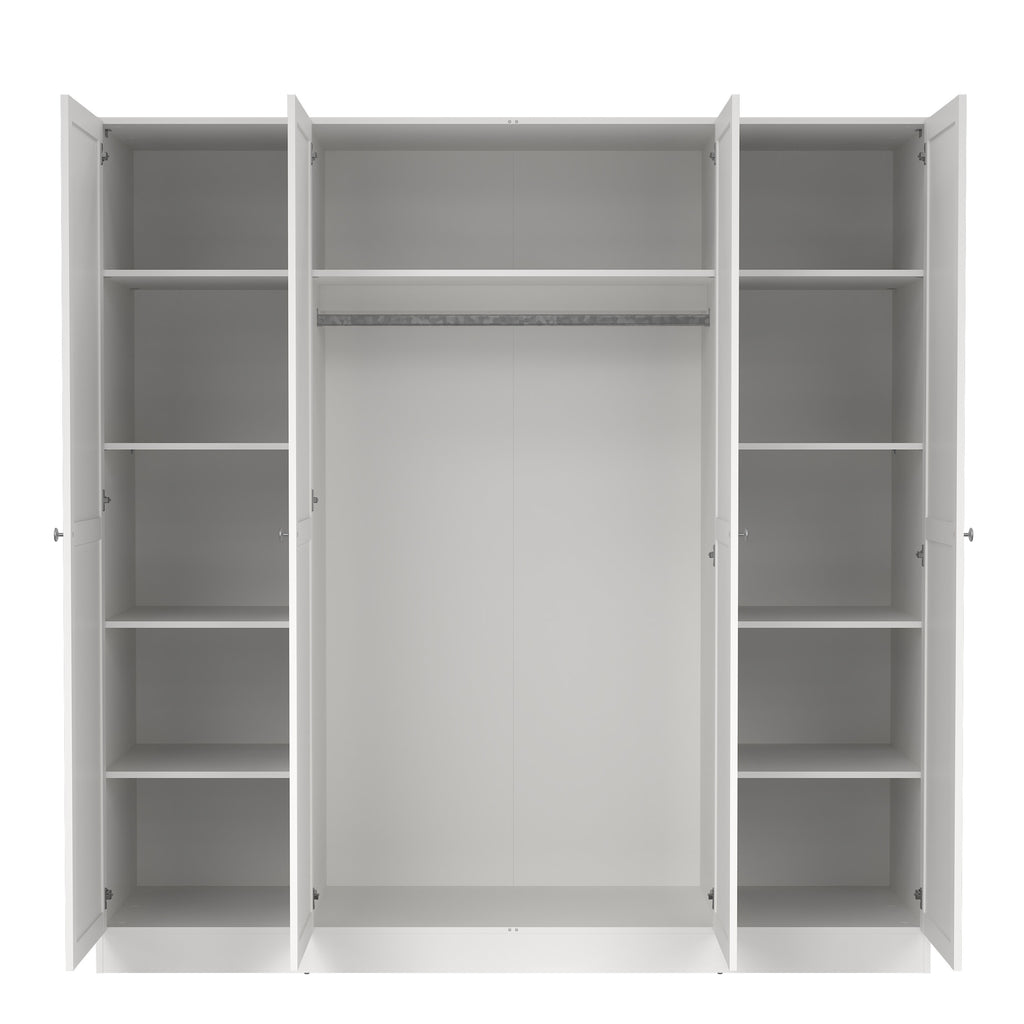 Brande Wardrobe with 4 Frame Doors in White