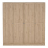 Brande Wardrobe with 4 Frame Doors in Jackson Hickory