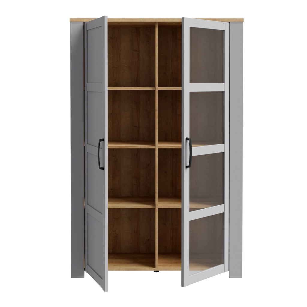 Bohol Display Cabinet in Riviera Oak/Grey Oak