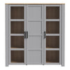 Bohol Large Display Cabinet in Riviera Oak/Grey Oak