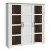 Bohol Large Display Cabinet in Riviera Oak/White