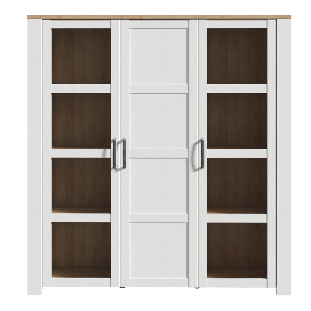 Bohol Large Display Cabinet in Riviera Oak/White