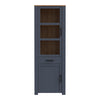 Bohol Narrow Display Cabinet in Riviera Oak/Navy