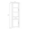 Bohol Narrow Display Cabinet in Riviera Oak/Navy