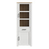 Bohol Narrow Display Cabinet in Riviera Oak/White