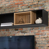 High Rock Wall Shelf in Matt Black/Riviera Oak