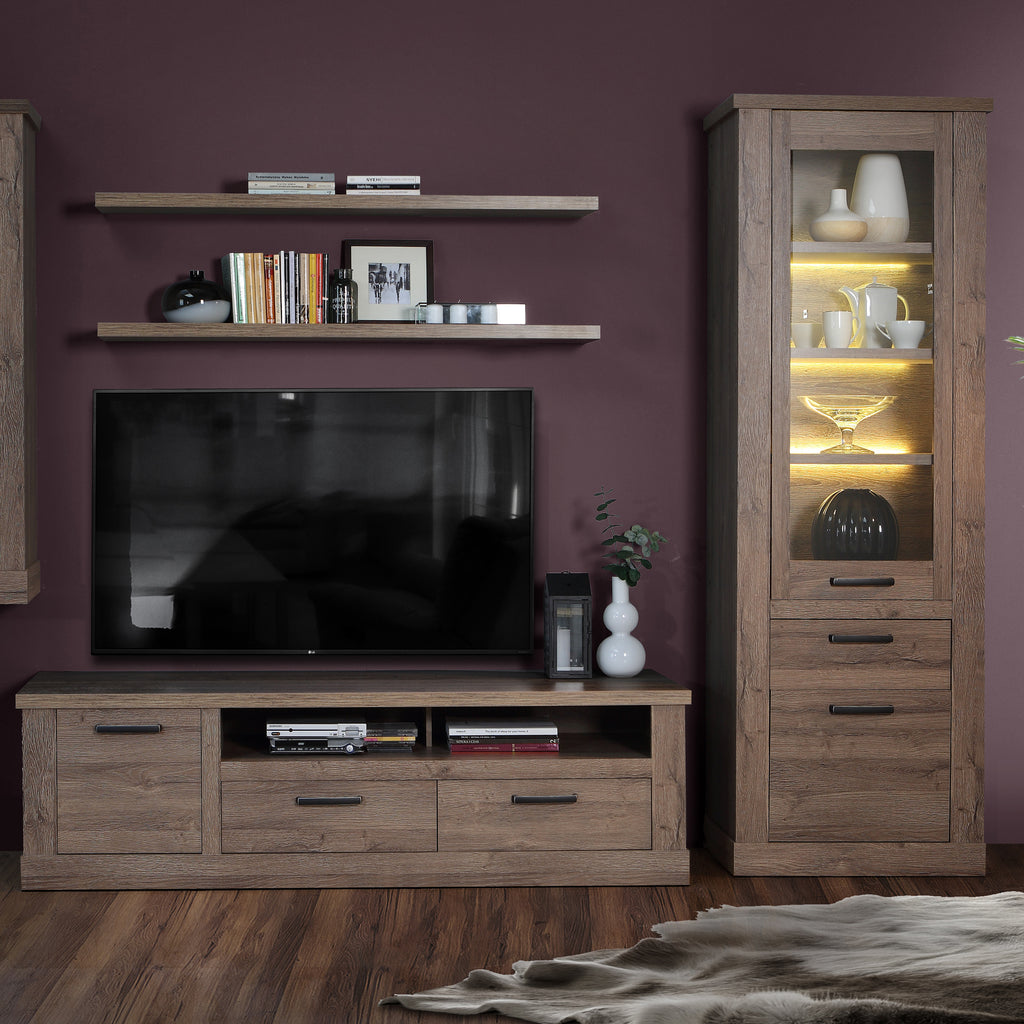 Corona TV Unit  in Tabak Oak