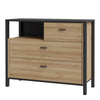 High Rock Chest of Drawers in Matt Black/Riviera Oak