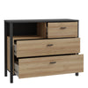 High Rock Chest of Drawers in Matt Black/Riviera Oak