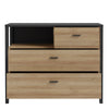 High Rock Chest of Drawers in Matt Black/Riviera Oak