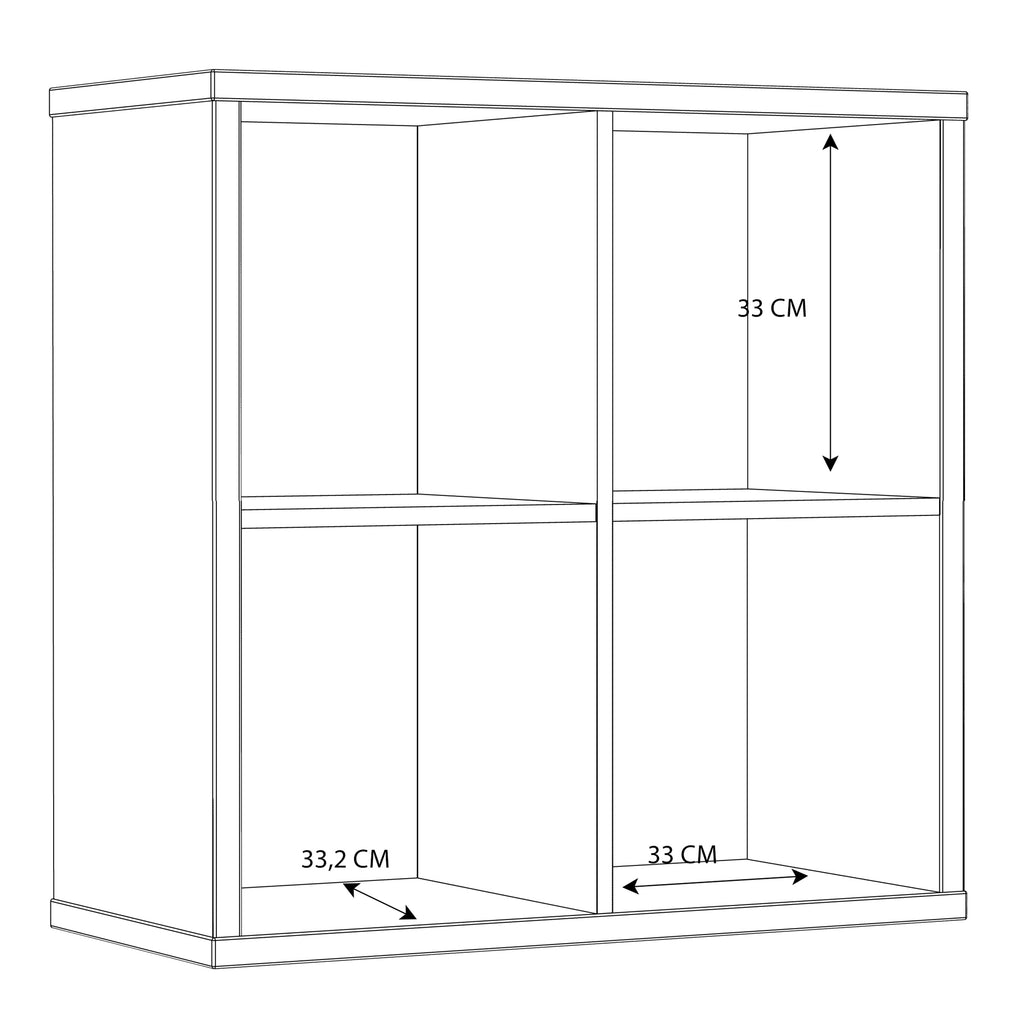 Mauro 2x2 Storage Unit in White High Gloss/White